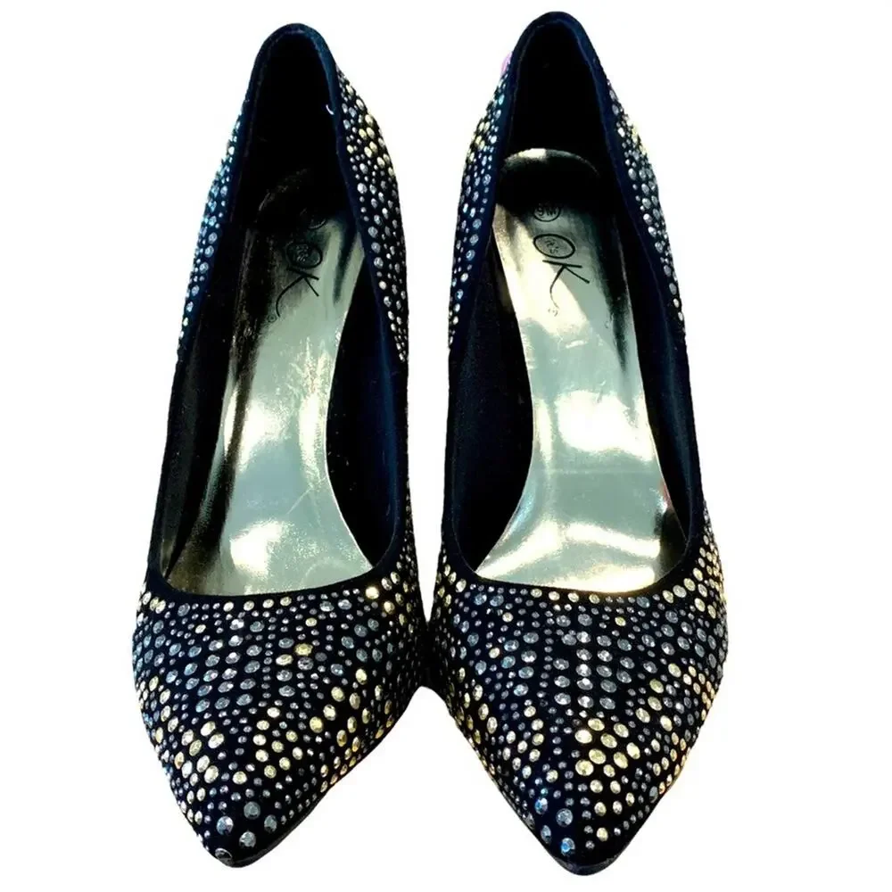 It’s OK shoes. High heels. Studded and faux suede uppers. 4” heels size 9 - Picture 12 of 13